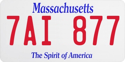MA license plate 7AI877