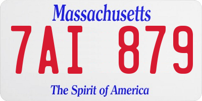 MA license plate 7AI879