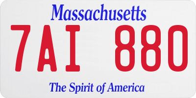 MA license plate 7AI880
