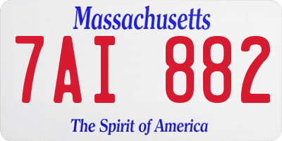 MA license plate 7AI882