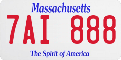 MA license plate 7AI888