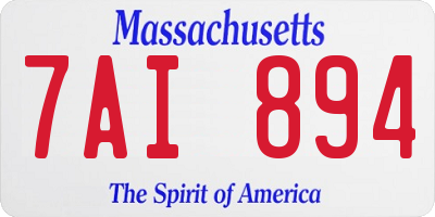 MA license plate 7AI894