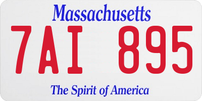 MA license plate 7AI895