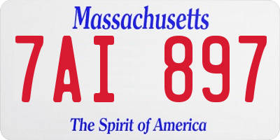 MA license plate 7AI897