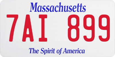 MA license plate 7AI899