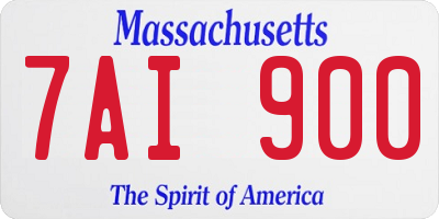 MA license plate 7AI900