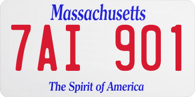 MA license plate 7AI901