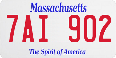 MA license plate 7AI902