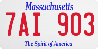 MA license plate 7AI903