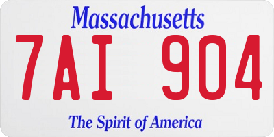 MA license plate 7AI904