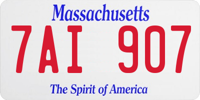 MA license plate 7AI907