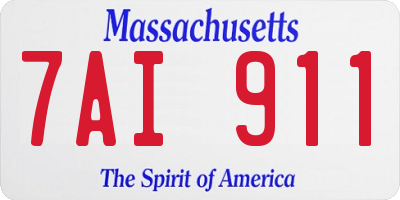 MA license plate 7AI911