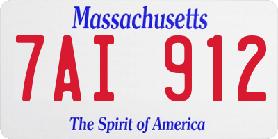 MA license plate 7AI912