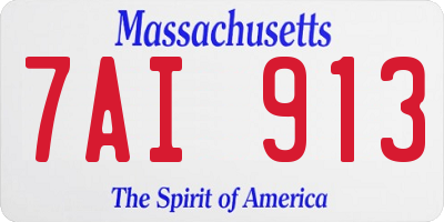 MA license plate 7AI913