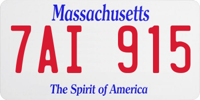 MA license plate 7AI915