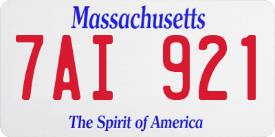 MA license plate 7AI921