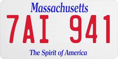 MA license plate 7AI941