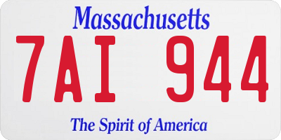 MA license plate 7AI944