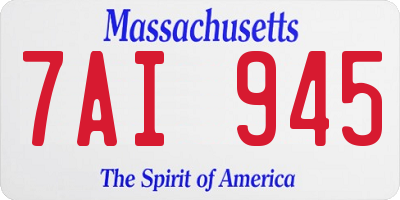 MA license plate 7AI945