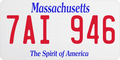 MA license plate 7AI946