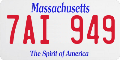 MA license plate 7AI949