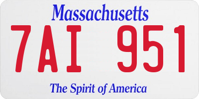 MA license plate 7AI951