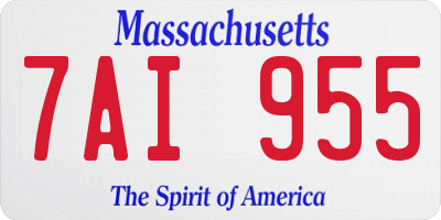 MA license plate 7AI955