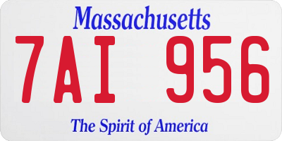 MA license plate 7AI956