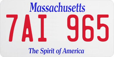 MA license plate 7AI965
