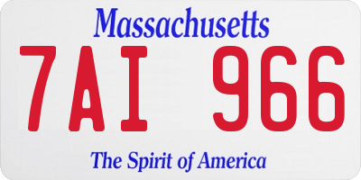 MA license plate 7AI966