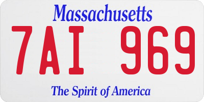 MA license plate 7AI969