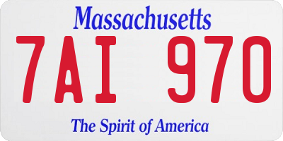 MA license plate 7AI970