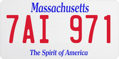 MA license plate 7AI971