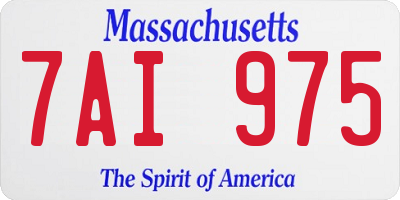 MA license plate 7AI975