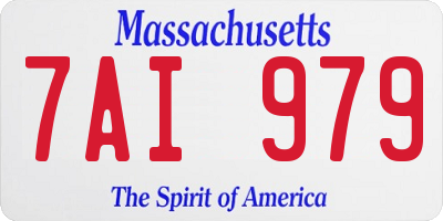 MA license plate 7AI979