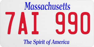 MA license plate 7AI990