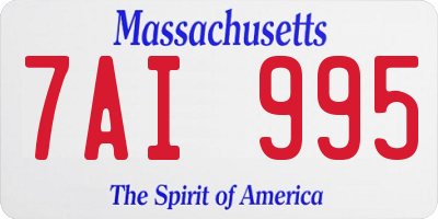 MA license plate 7AI995