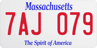 MA license plate 7AJ079