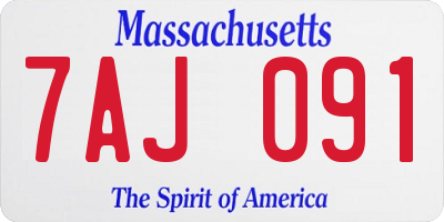 MA license plate 7AJ091