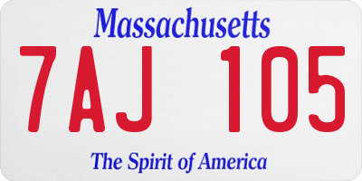 MA license plate 7AJ105
