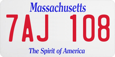 MA license plate 7AJ108