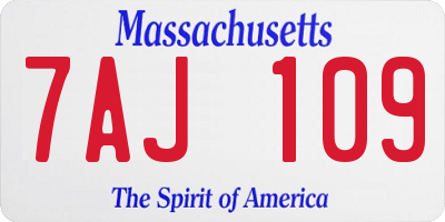 MA license plate 7AJ109