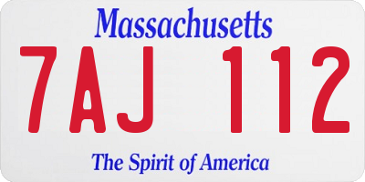 MA license plate 7AJ112