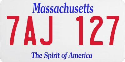 MA license plate 7AJ127