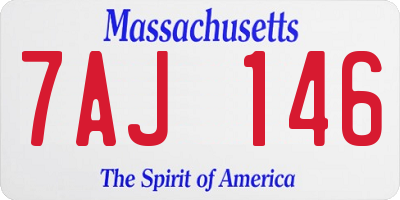 MA license plate 7AJ146
