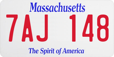 MA license plate 7AJ148