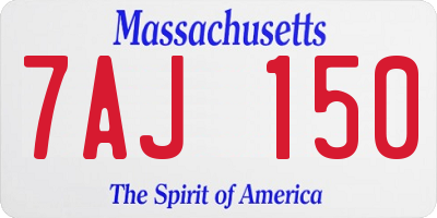 MA license plate 7AJ150
