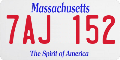MA license plate 7AJ152