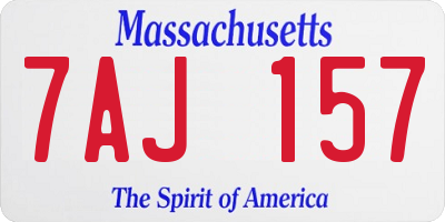 MA license plate 7AJ157