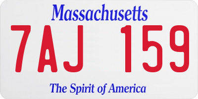 MA license plate 7AJ159